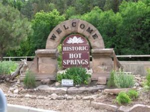 Welcome to hot springs sign